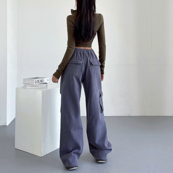 Danni Mid Rise Straight Leg Cargo Pants