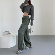 Danni Mid Rise Straight Leg Cargo Pants