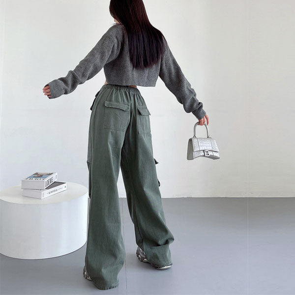 Danni Mid Rise Straight Leg Cargo Pants