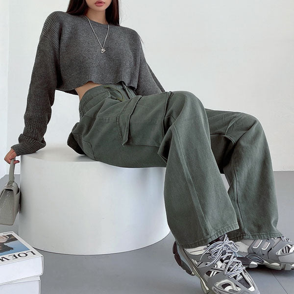 Danni Mid Rise Straight Leg Cargo Pants
