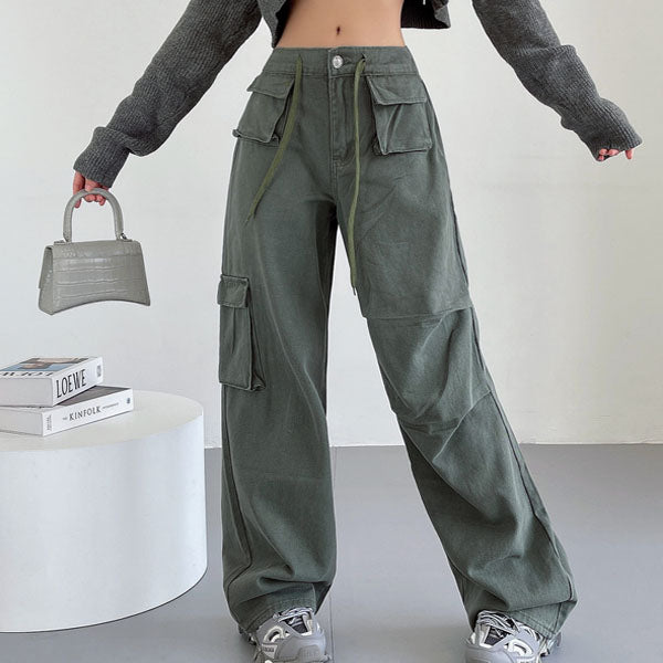Danni Mid Rise Straight Leg Cargo Pants