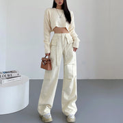 Danni Mid Rise Straight Leg Cargo Pants