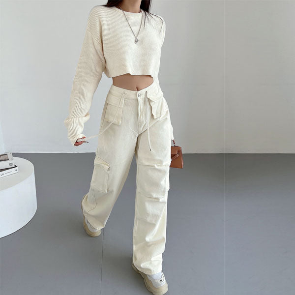 Danni Mid Rise Straight Leg Cargo Pants