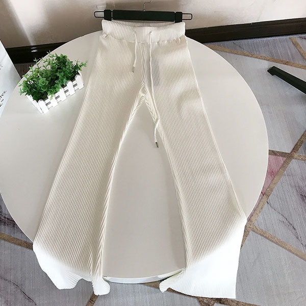 Hollie Ribbed Knit Wide Leg Pants