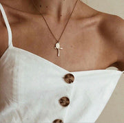 Cross with Mary Medallion Necklace