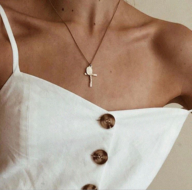 Cross with Mary Medallion Necklace