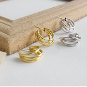 Lissie S925 Silver Triple Hoop Earrings