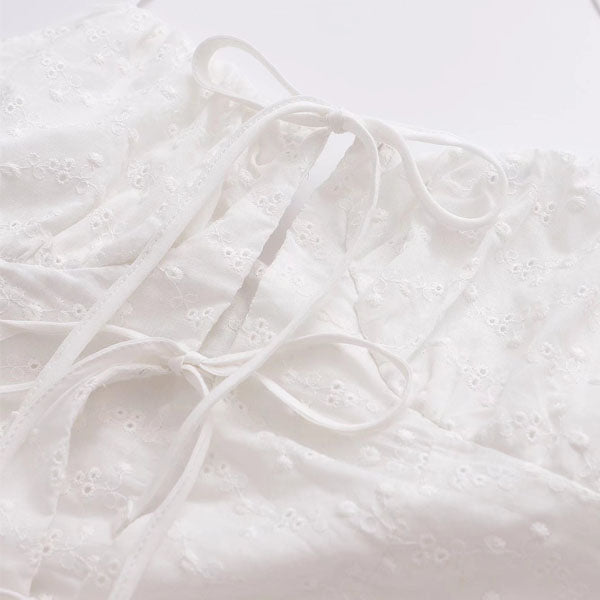Amber Eyelet Embroidery White Halter Top