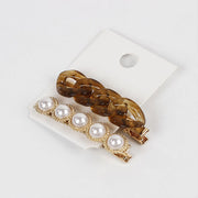 Lynna Faux Pearl Chain Hair Pin Set