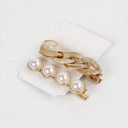 Lynna Faux Pearl Chain Hair Pin Set