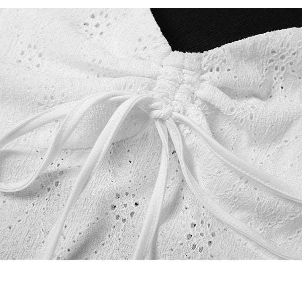 Kelsie Floral Embroidery Print Halter Crop Top