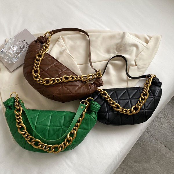 Gillian Quilted Hobo Chain Bag