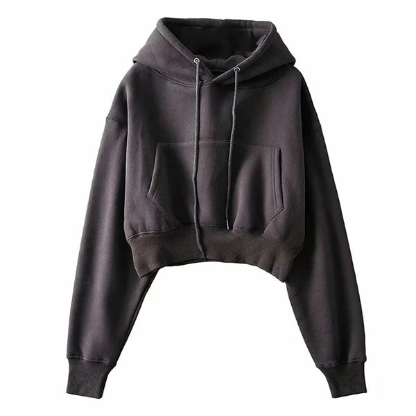 Anabelle Cropped Hoodie Sweater Top – The Wildflower Shop