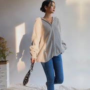Belinda Ribbed Style Hoodie Sweater