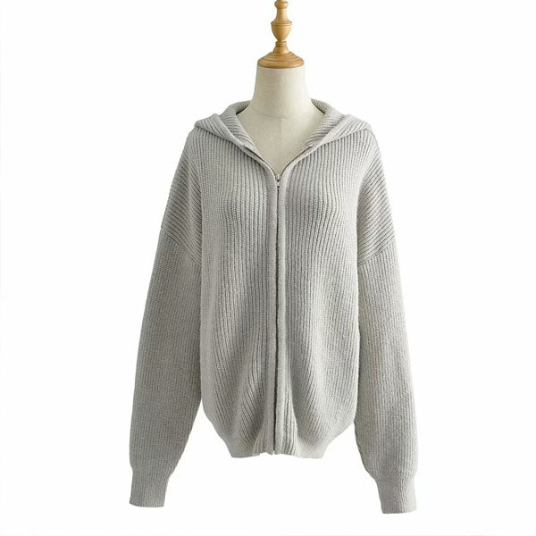 Belinda Ribbed Style Hoodie Sweater
