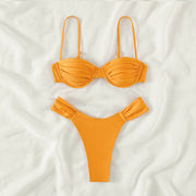 Jolin Ruched Half Cup Summer Bikini Set