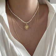 Fanny Gold Baroque Pearl Layered Necklace