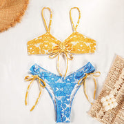 Winnie Amoeba Print Bandeau Style Bikini