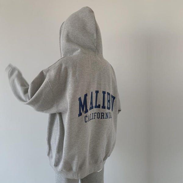 Stella Malibu California Zipper Front Sweater Hoodie
