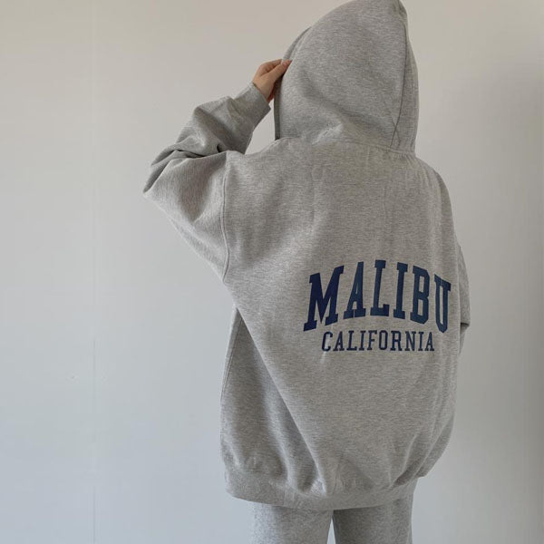 Stella Malibu California Zipper Front Sweater Hoodie