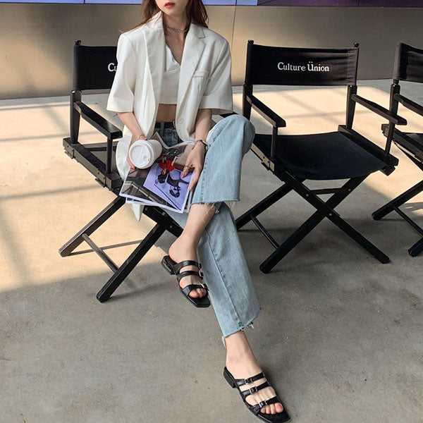 Julia Multi Strap Open Toe Slide Sandals