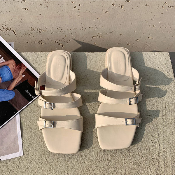 Julia Multi Strap Open Toe Slide Sandals
