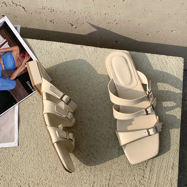 Julia Multi Strap Open Toe Slide Sandals