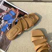 Julia Multi Strap Open Toe Slide Sandals