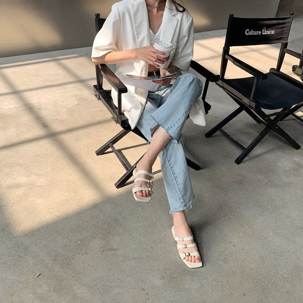 Julia Multi Strap Open Toe Slide Sandals