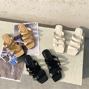 Julia Multi Strap Open Toe Slide Sandals