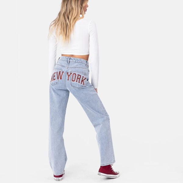 Emilia "NEW YORK" High Rise Straight Denim Jeans