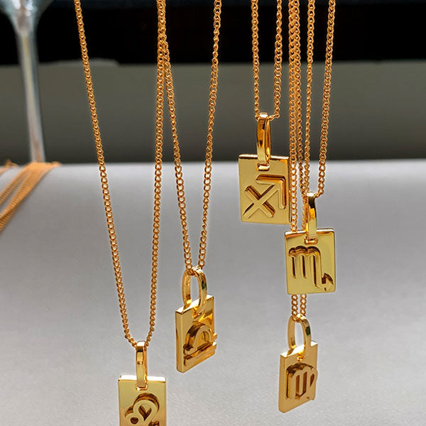 Karri Zodiac Charm Pendant Gold Necklace