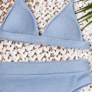 Hollie Ribbed Style Triangle Top Bikini
