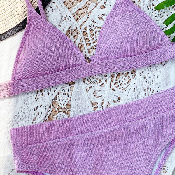 Hollie Ribbed Style Triangle Top Bikini