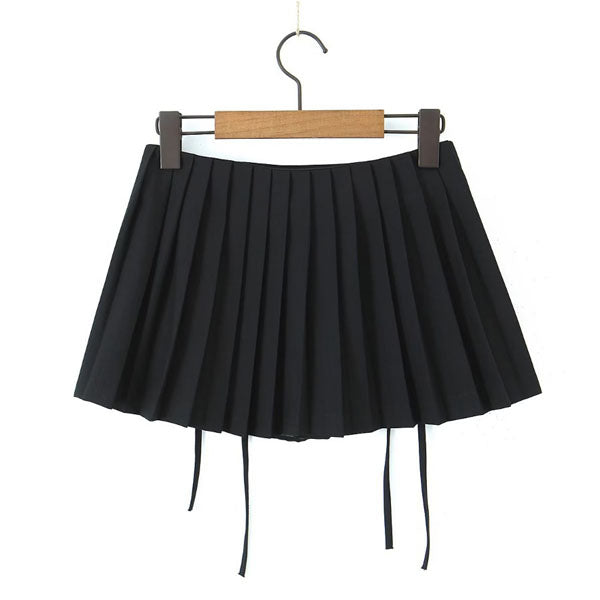 Loraine Pleated Zip Front Mini Skirt – The Wildflower Shop