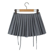 Loraine Pleated Zip Front Mini Skirt