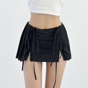 Loraine Pleated Zip Front Mini Skirt