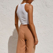 Eve Basic Ribbed Racer Crop Top