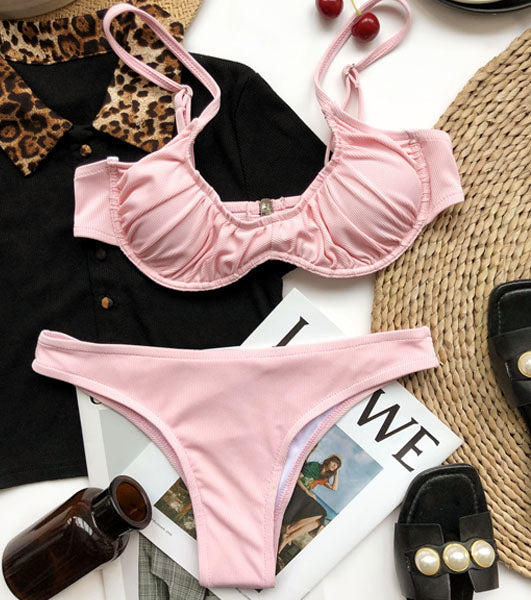 Lena Ribbed Style Underwire Bikini Set