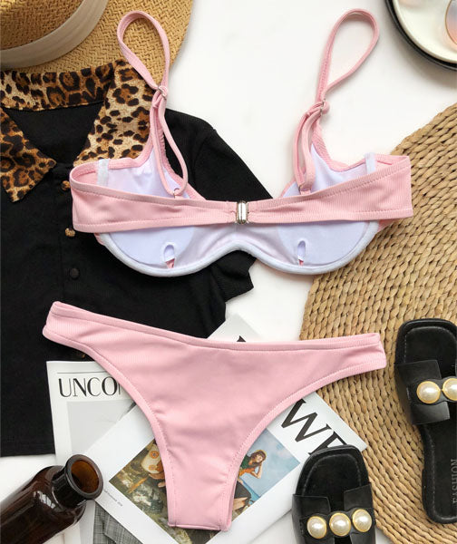 Lena Ribbed Style Underwire Bikini Set