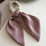 Chrissie Pearl Scarf Ponytail Holder