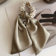 Chrissie Pearl Scarf Ponytail Holder