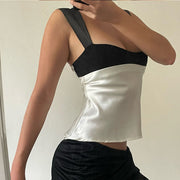 Melissa Colour Block Satin Top