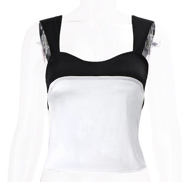 Melissa Colour Block Satin Top