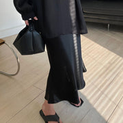 Leena Sophistication Satin Midi Skirt
