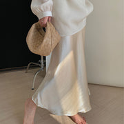 Leena Sophistication Satin Midi Skirt