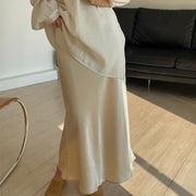 Leena Sophistication Satin Midi Skirt