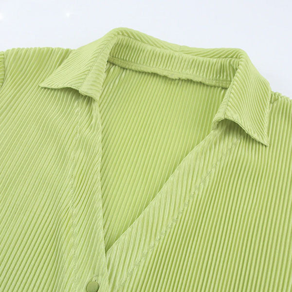 Francis Pleated Long Sleeve Shirt & Pants Set