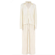 Francis Pleated Long Sleeve Shirt & Pants Set