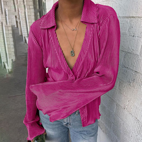 Francis Pleated Long Sleeve Shirt & Pants Set